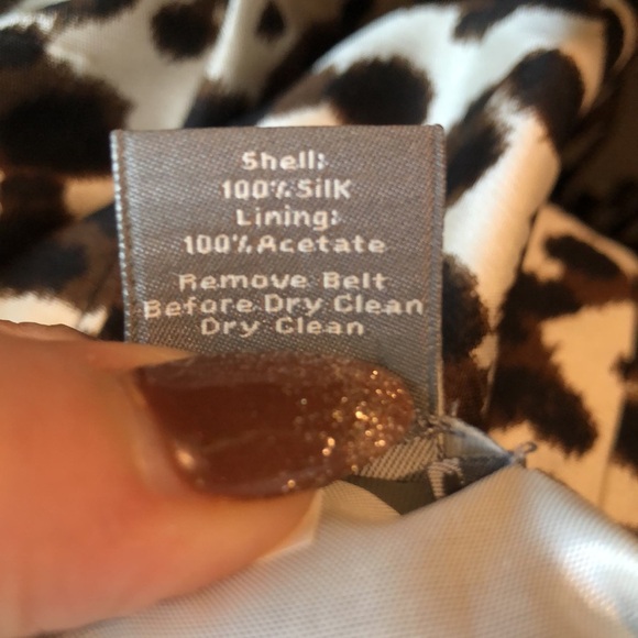 AnnTaylor 100 silk animal print sheath fitted dress lined back zip 4 - Picture 7 of 8